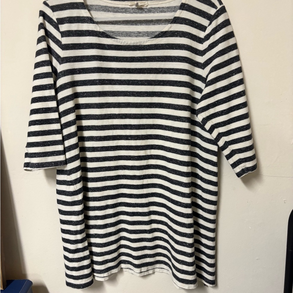 Eileen Fisher! Chic Striped Half Sleeve Top